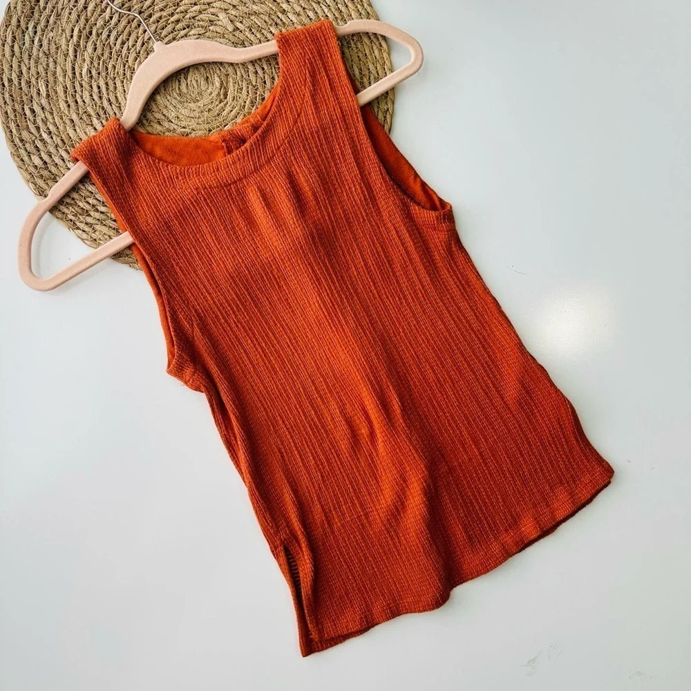 Anthropologie Montauk Textured Tank Top with Button-Down Size XS